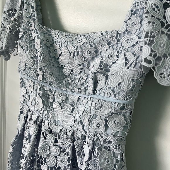 ✨Self Portrait Women's Blue Guipure Lace Mini Dress - Picture 7 of 10